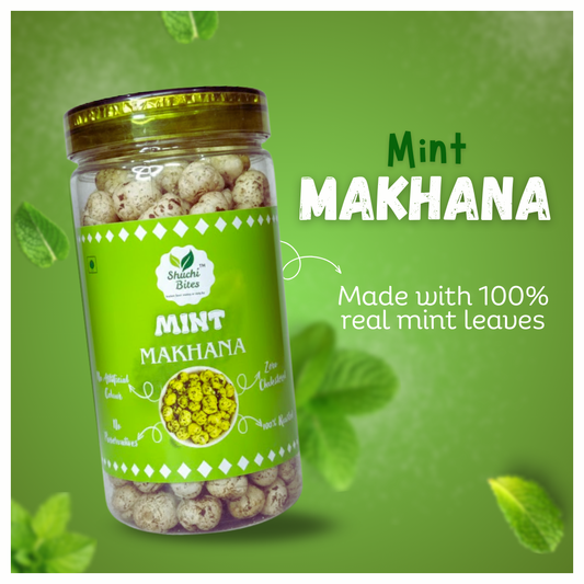 Mint Makhana - Zero Cholesterol & Low Calorie Snack - No Preservatives - 80g
