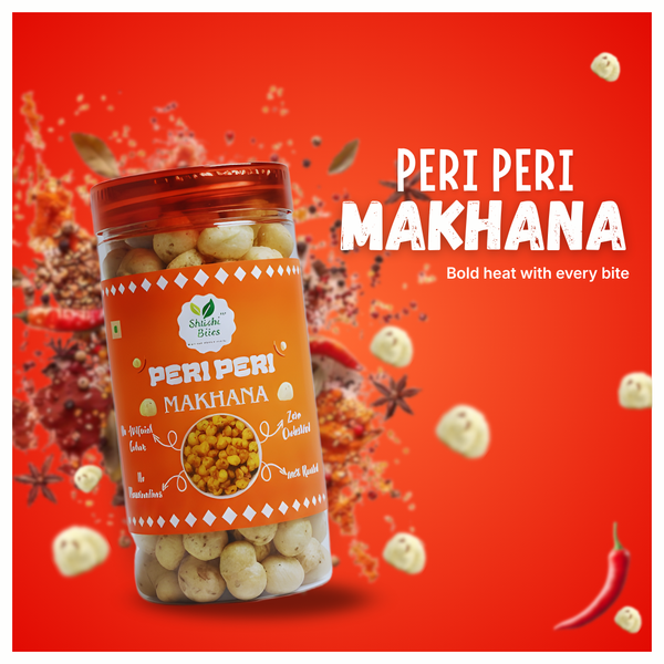 Shuchi Bites Peri Peri Makhana - Zero Cholesterol & Low Calorie Healthy Snack (80g)